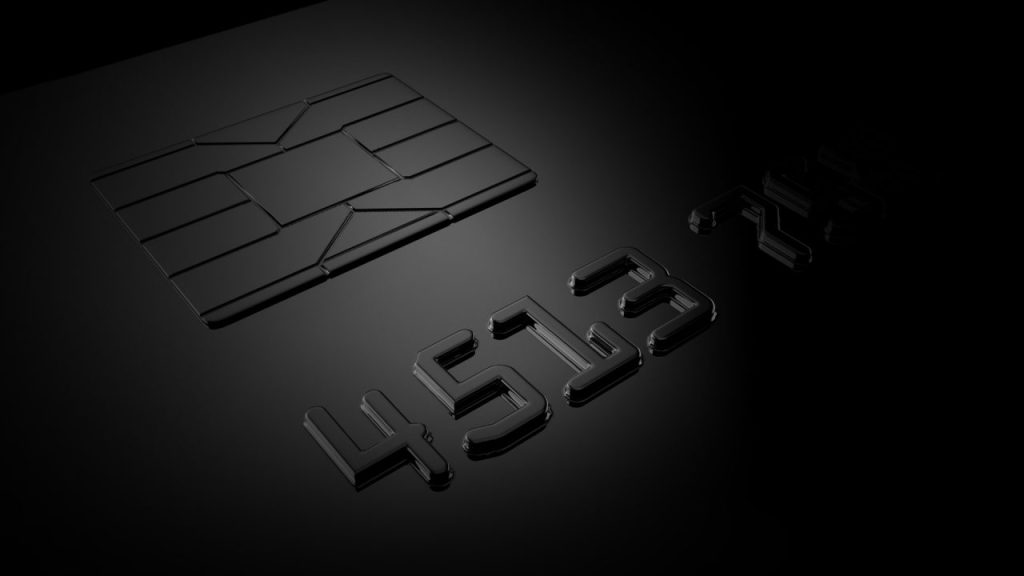 Close-up on a payment card