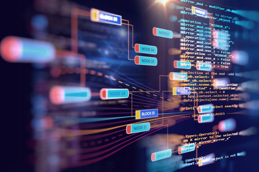 Code and graphs on computer screen
