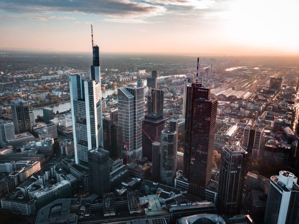 A big city from a bird's eye view