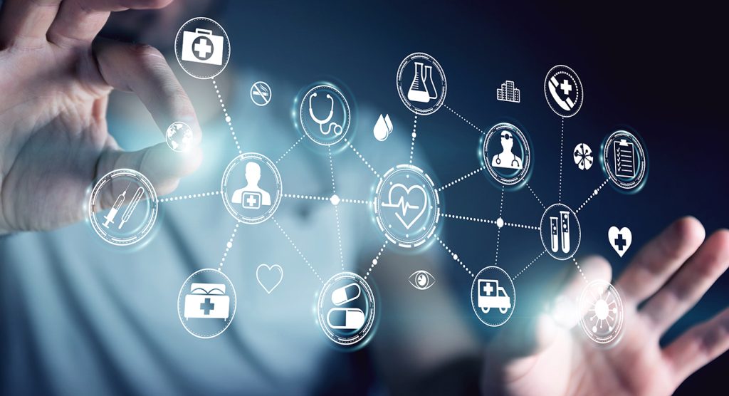 A person accessing healthcare parameters digitally