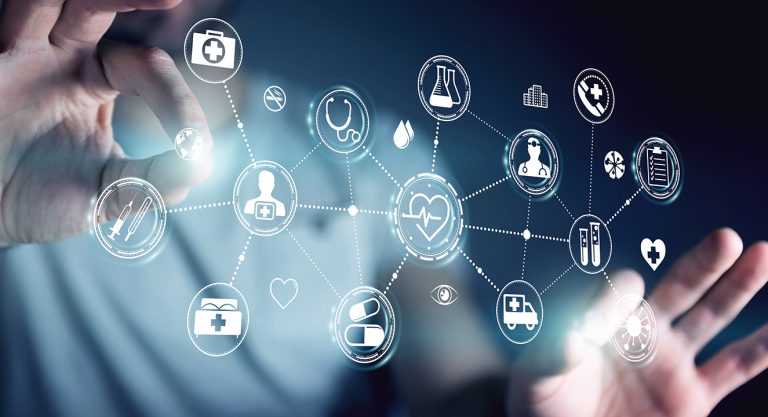 A person accessing healthcare parameters digitally