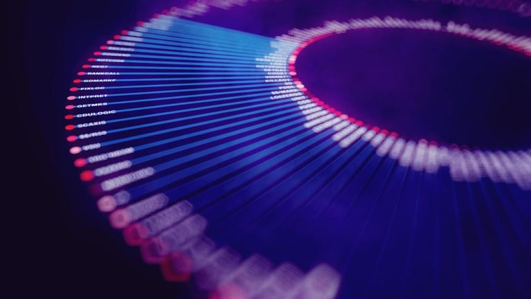 Circle with coloured numbers