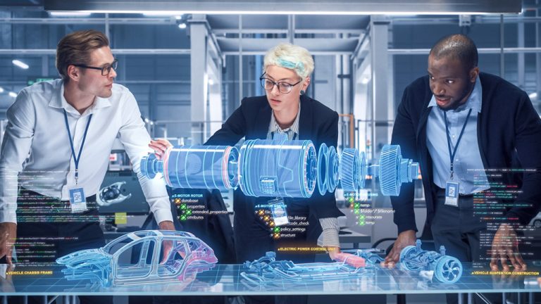 team of engineers working with ai