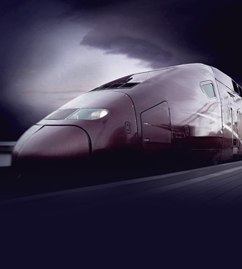 A train on the dark background